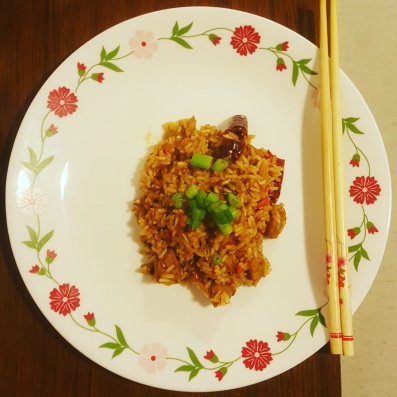 Schezwan Fried Rice with Soy chunks